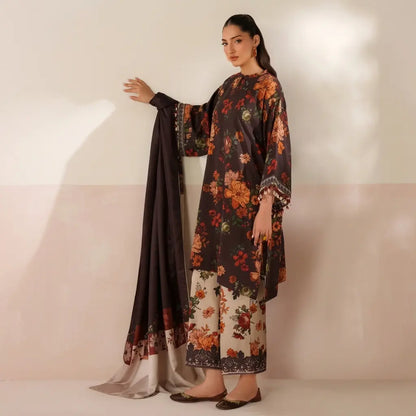 Winter 3PC Karandi Digital Print Dress - VL 1629