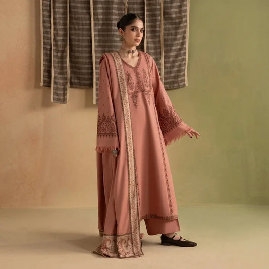 Ziva - Winter 3PC Dhannak Embroidered Suit - VL 1650