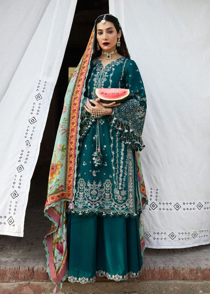 Hussain Rehar - 3PC Dhanak Chickenkari Embroidered Suit - VL1125