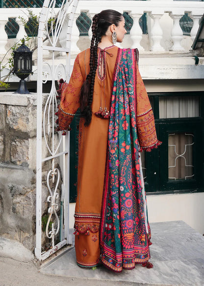 Hussain Rehar - 3PC Dhanak Chickenkari Embroidered Suit - VL1137