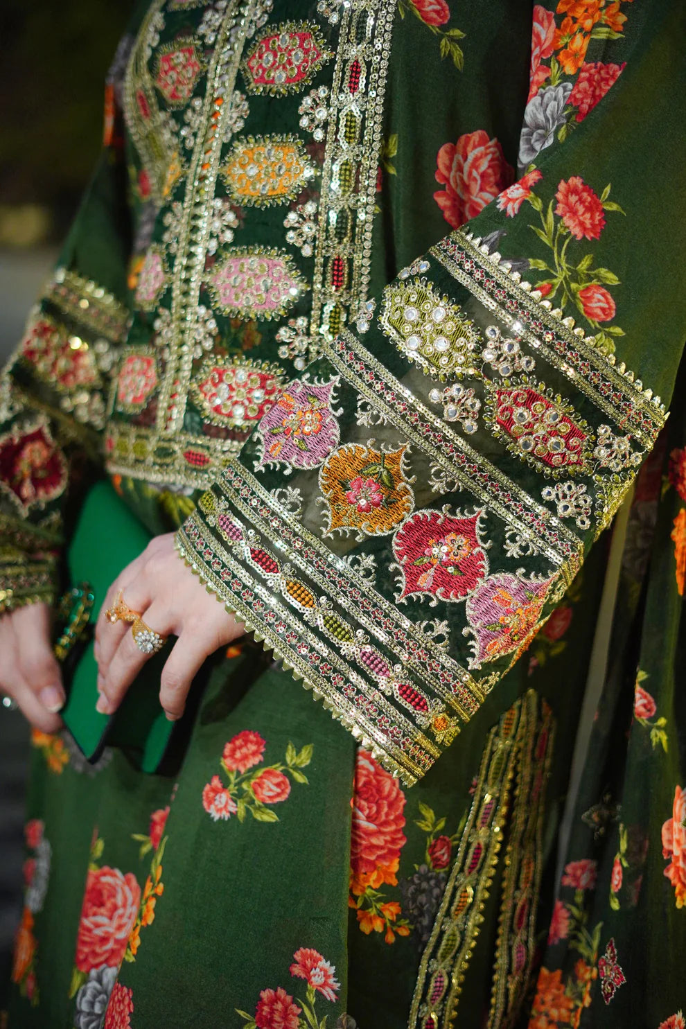 Veezal - Heavy Embroidered Silk 3 Pc Suit - VL1163