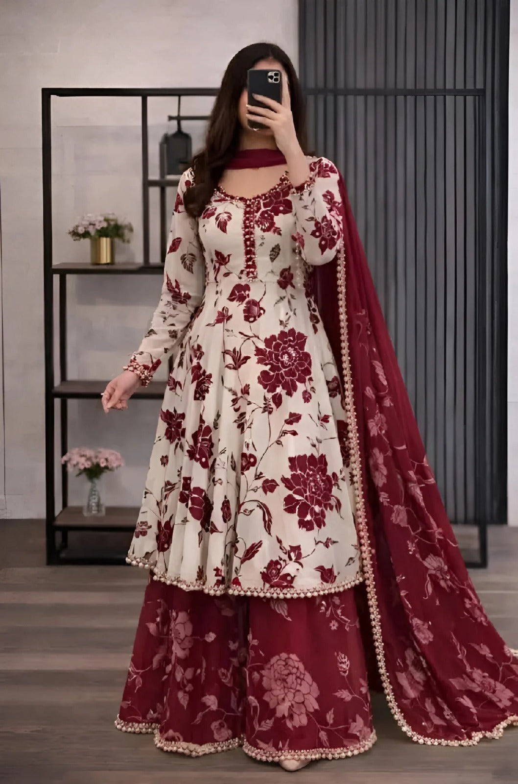 Veezal - 3 piece Lawn frock style Printed suit - VL1471