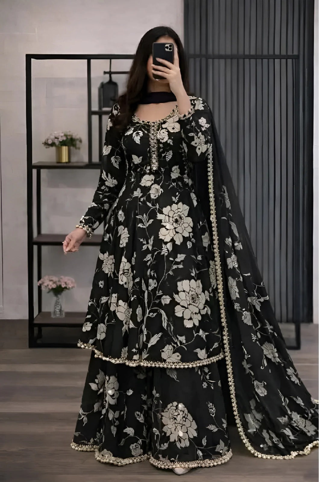 Veezal - 3 piece Lawn frock style Printed suit - VL1473
