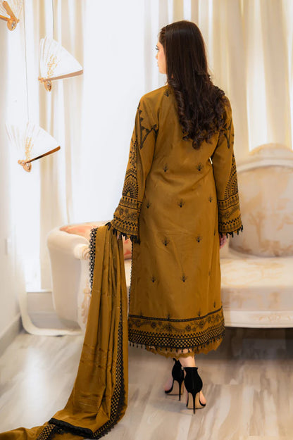 Baroque - 3PC Lawn Embroidered Suit - VL1021