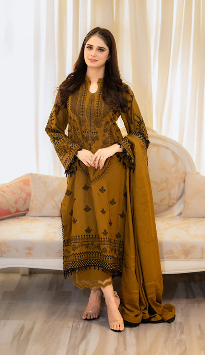 Baroque - 3PC Lawn Embroidered Suit - VL1021