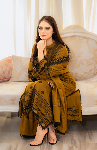 Baroque - 3PC Lawn Embroidered Suit - VL1021