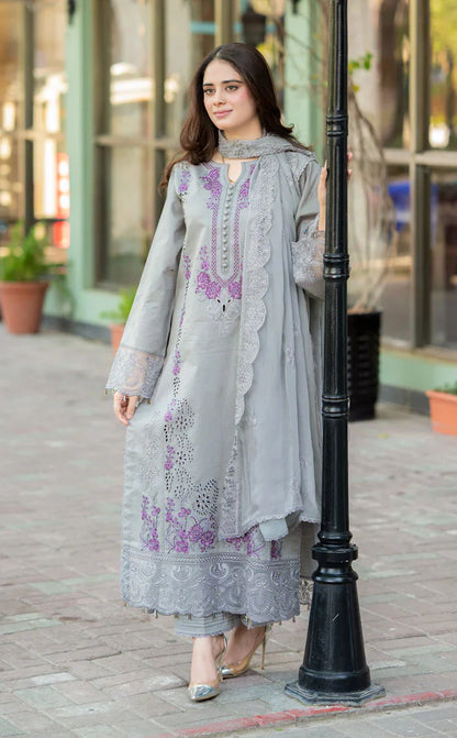 Mushq - 3PC Lawn ChickenKari Embroidered Suit - VL1022