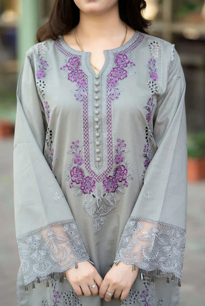 Mushq - 3PC Lawn ChickenKari Embroidered Suit - VL1022
