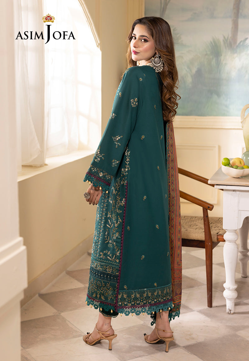 Asim Jofa, unstitched 3 piece embroidered winter suit - VL1140