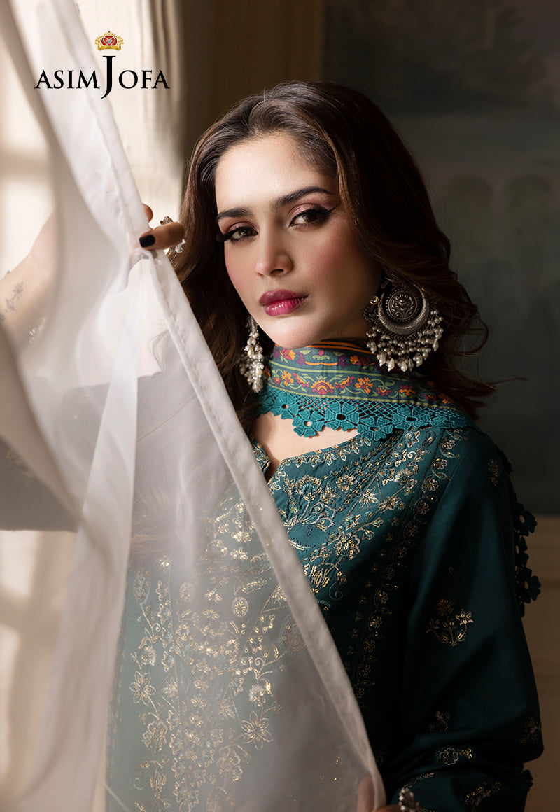 Asim Jofa, unstitched 3 piece embroidered winter suit - VL1140