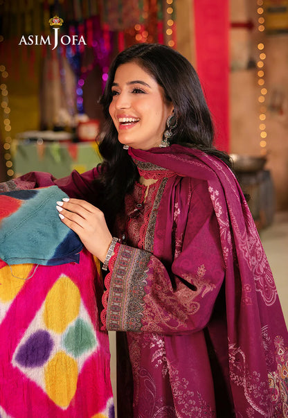 Asim Jofa - Summer 3PC polly Lawn Digital Printed Dress - Vl1399
