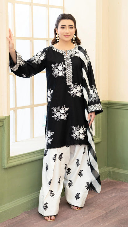 ZARA SHAHJAHAN-3PC LAWN EMBROIDERED SHIRT WITH CHIFFON PRINTED DUPATTA - VL1404