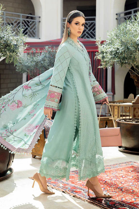 Maria B, unstitched 3 piece lawn embroidered suit VL885