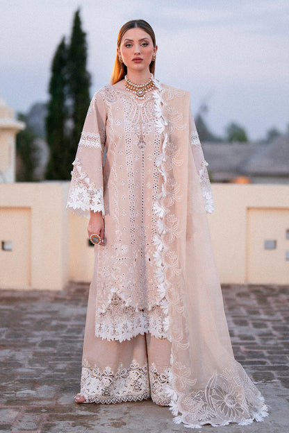 Zarpash Chikenkari Embroidered Dhanak Three Piece Zarpash - VL1187