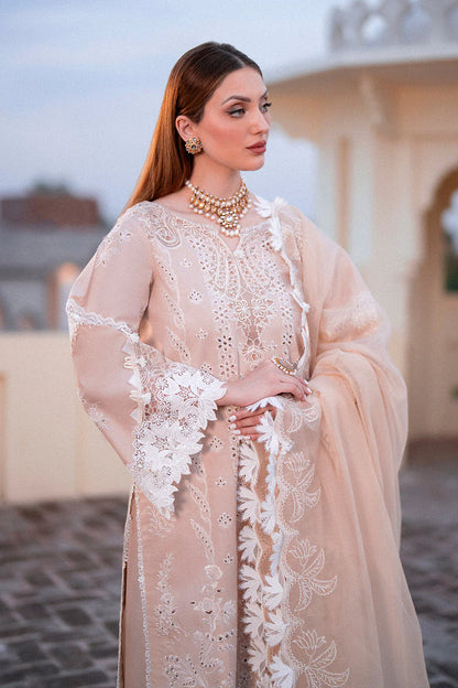 Zarpash Chikenkari Embroidered Dhanak Three Piece Zarpash - VL1187