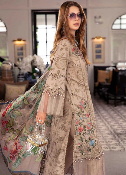 VL777 SUMMER 3PC Lawn Embroidered Shirt With Printed Organza Dupatta