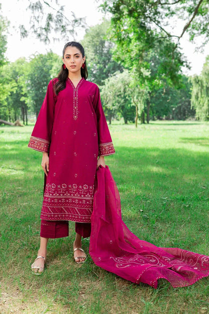 Batik, unstitched 3 piece embroidered summer suit. VL895