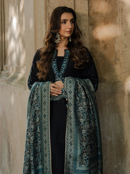 IZEL LUXURY UNSTITCHED WINTER DHANAK EMBROIDERED 3PC - VL1222/2
