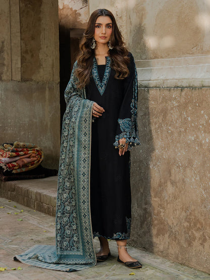 IZEL LUXURY UNSTITCHED WINTER DHANAK EMBROIDERED 3PC - VL1222/2