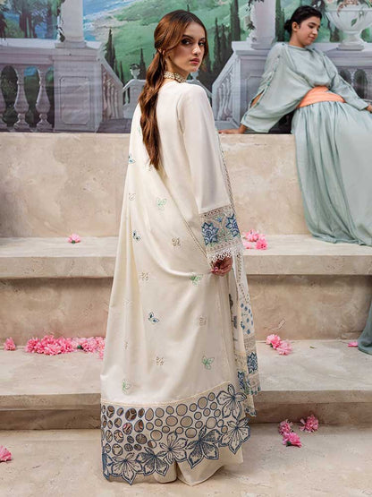 MAHNUR - 3PC LAWN HEAVY CHIKENKARI EMBROIDERED SUIT - VL1027