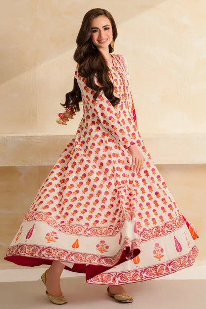 Sana Javed - 3 piece Lawn frock style Printed suit - VL1495