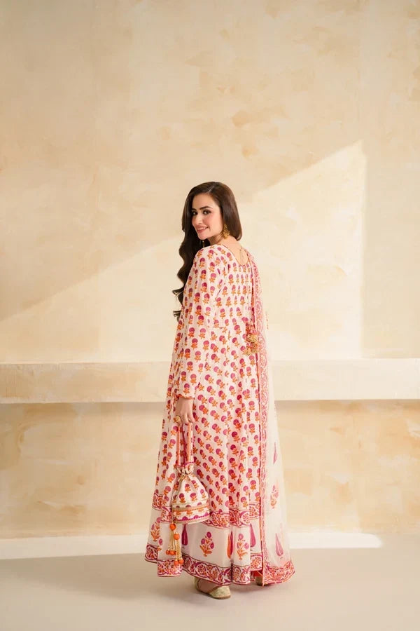 Sana Javed - 3 piece Lawn frock style Printed suit - VL1495