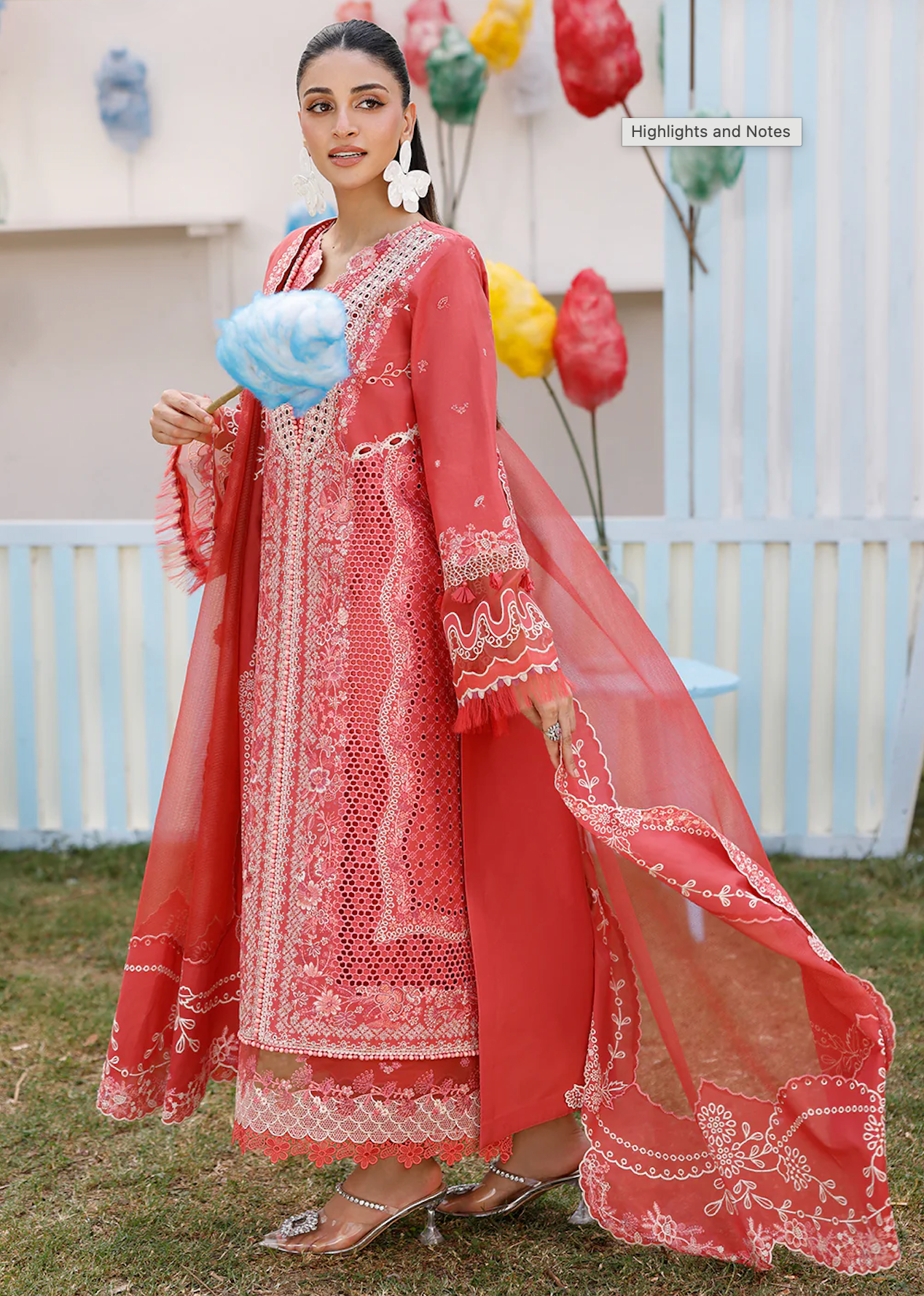 Chikenkari Qalamkar Embroidered 3 PC Lawn - VL1417