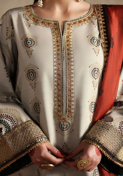 Humjoli - - Unstitched Luxury Lawn Heavy Embroidered 3PC Suit - VL1431
