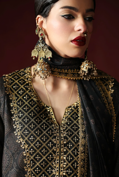 AsimJofa - Unstitched Luxury Lawn Heavy Embroidered 3PC Suit - VL1434
