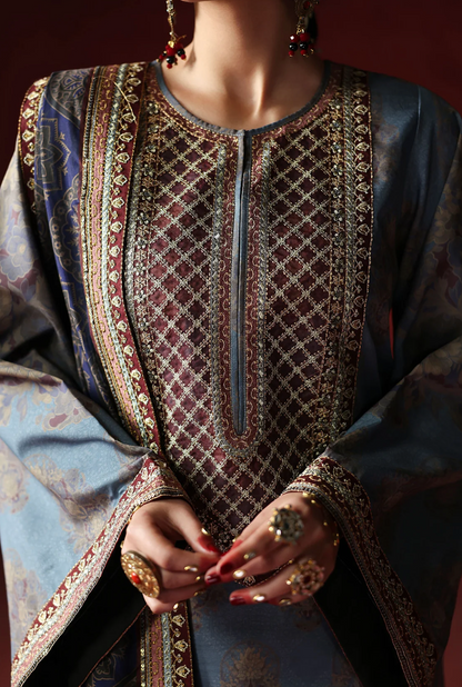 AsimJofa - Unstitched Luxury Lawn Heavy Embroidered 3PC Suit - VL1436