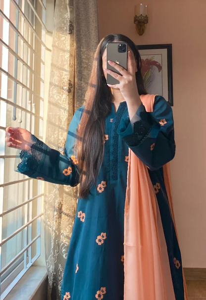 Khaadi - Summer 3PC Lawn Digital Printed Dress - VL1441