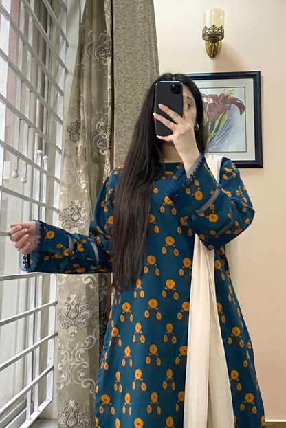 Khaadi - Summer 3PC Lawn Digital Print Dress - VL1443