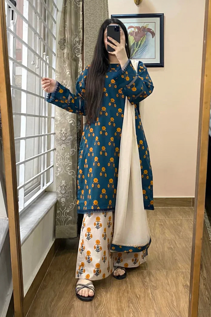 Khaadi - Summer 3PC Lawn Digital Print Dress - VL1443