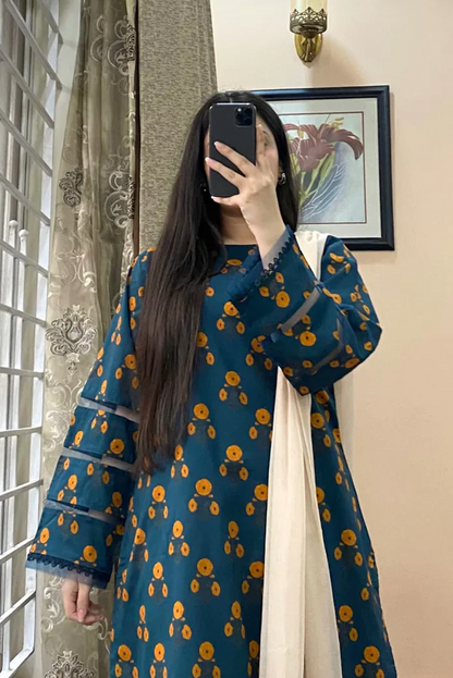 Khaadi - Summer 3PC Lawn Digital Print Dress - VL1443