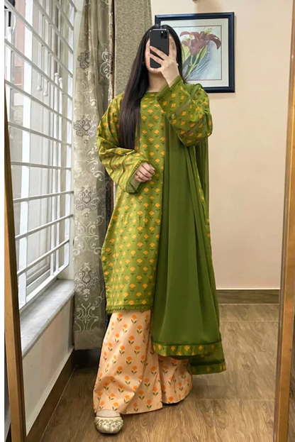 Khaadi - Summer 3PC Lawn Digital Printed Dress - VL1444