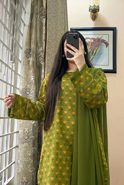 Khaadi - Summer 3PC Lawn Digital Printed Dress - VL1444