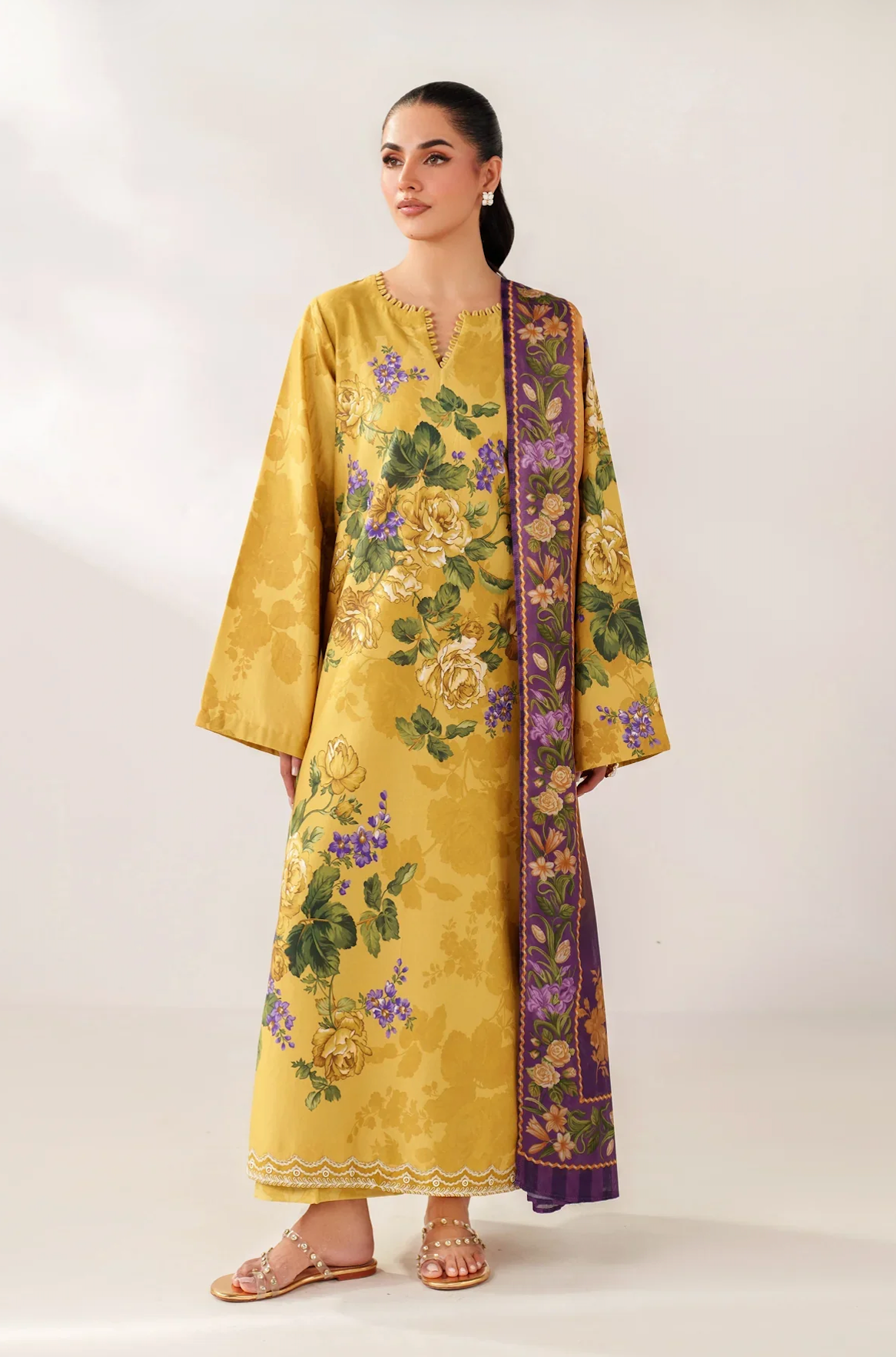 Khaadi - Summer 3PC Lawn Digital Printed Dress - zab1451
