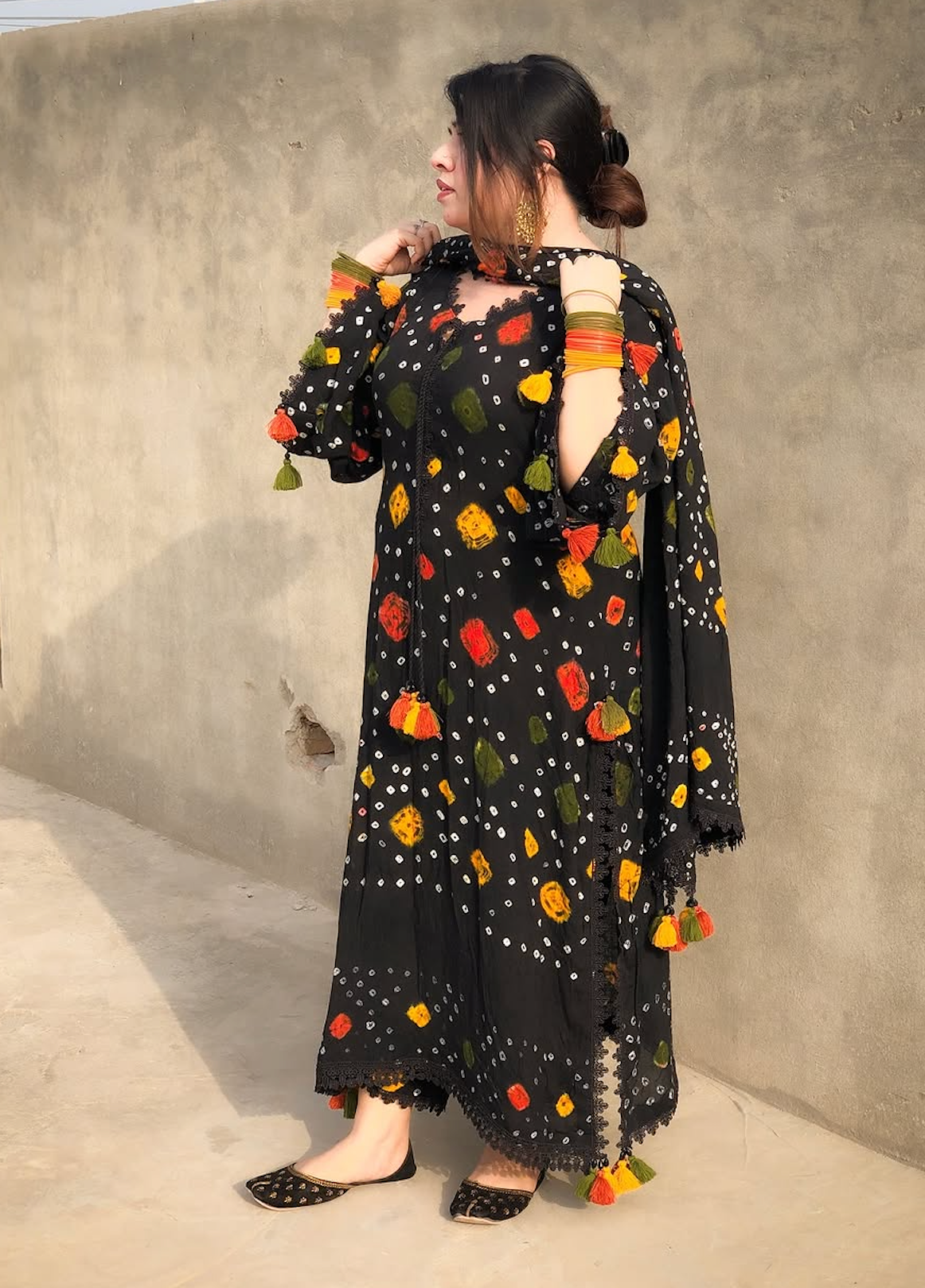 Black chunri - Summer 3PC Lawn Digital Printed Dress - VL1454