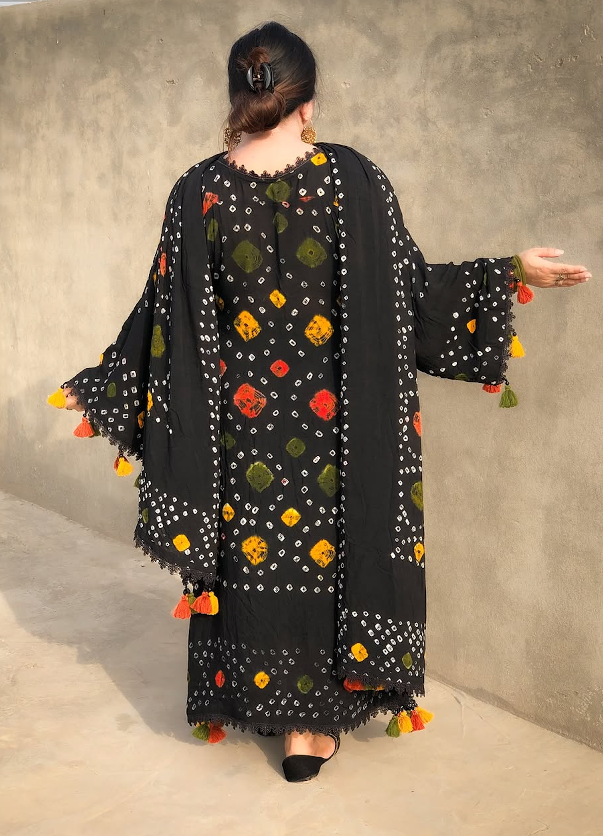 Black chunri - Summer 3PC Lawn Digital Printed Dress - VL1454