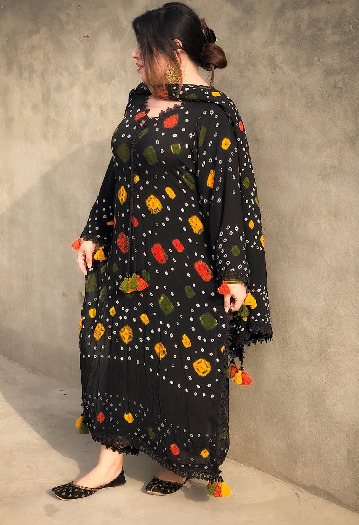 Black chunri - Summer 3PC Lawn Digital Printed Dress - VL1454