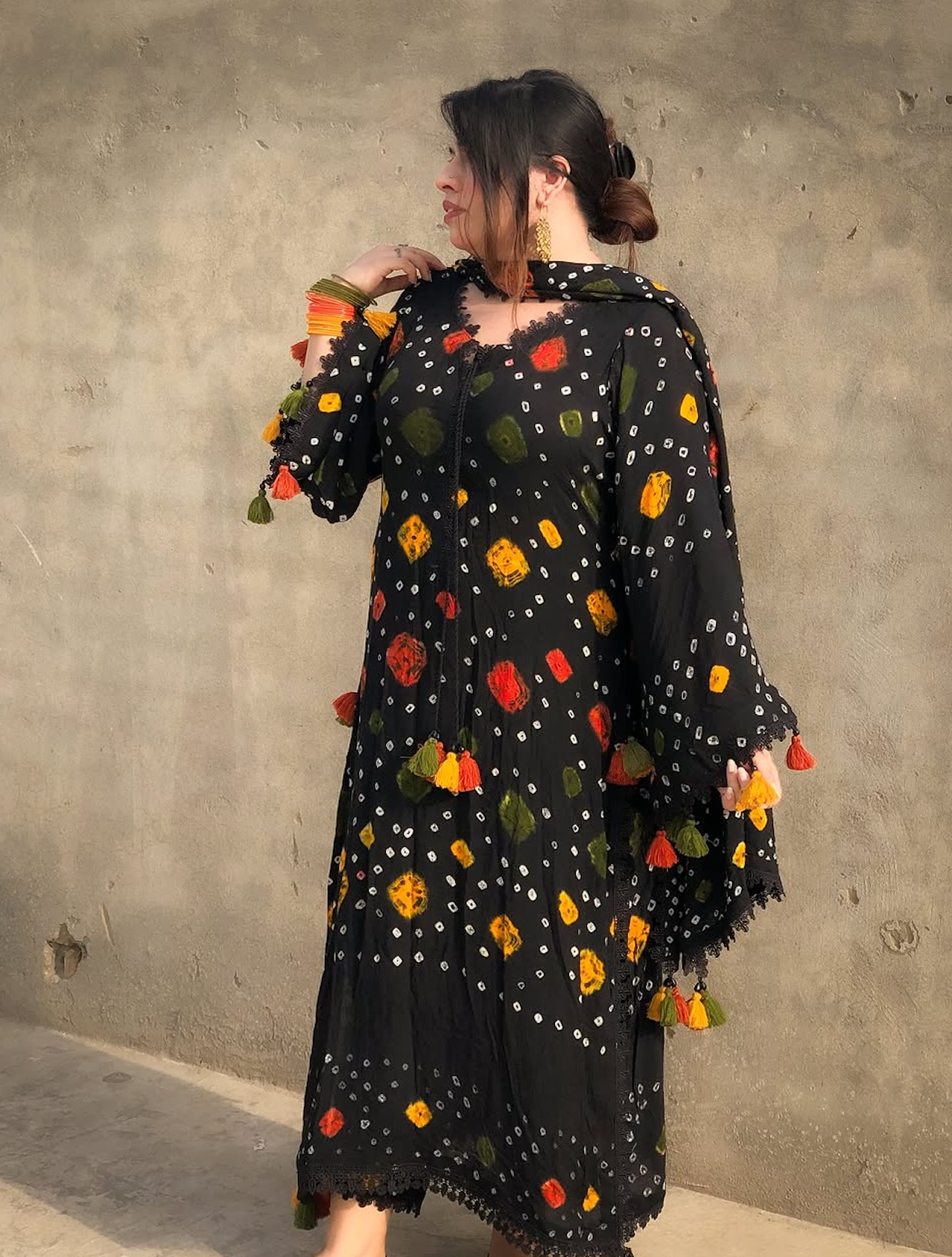 Black chunri - Summer 3PC Lawn Digital Printed Dress - VL1454
