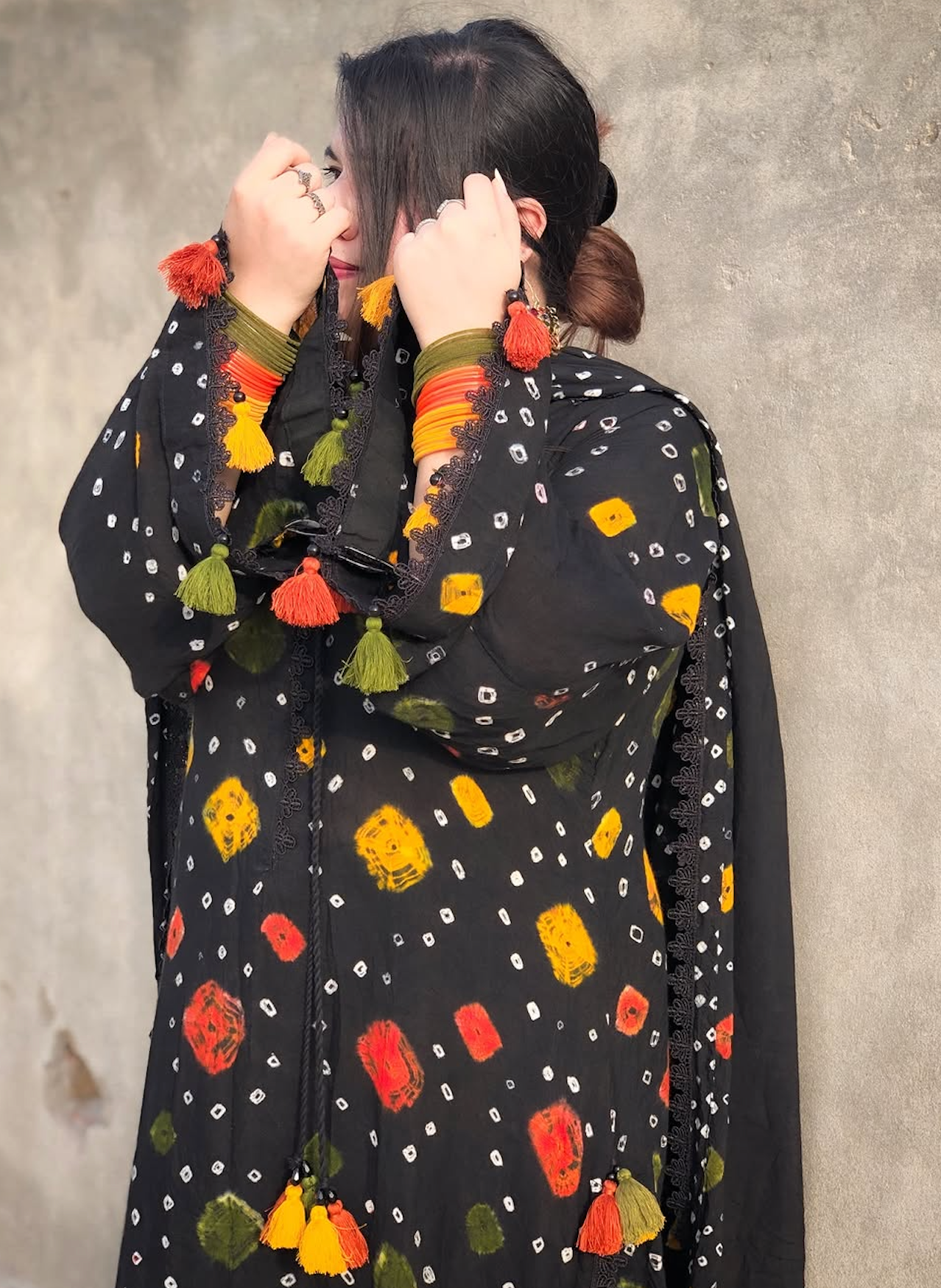 Black chunri - Summer 3PC Lawn Digital Printed Dress - VL1454