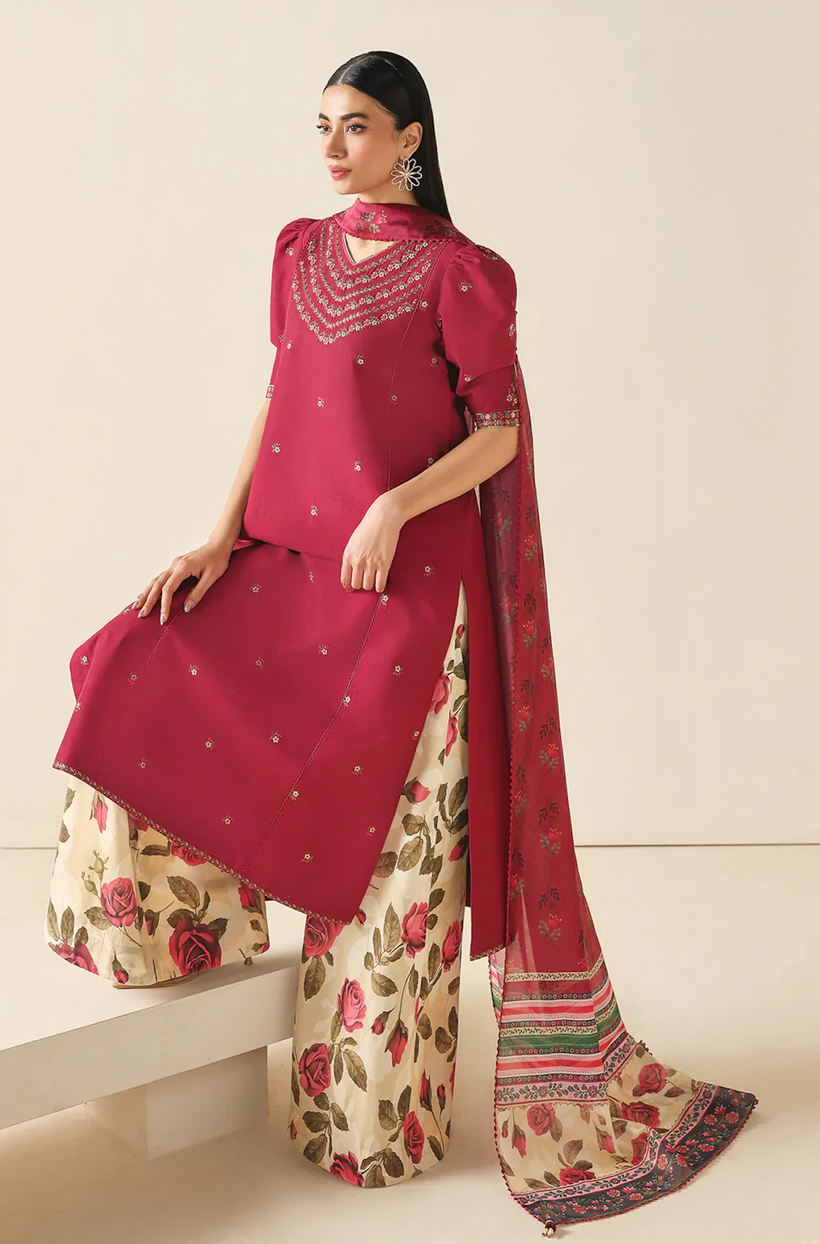 Baroque - Summer - 3PC Lawn Embroidered Suit - Vl1456