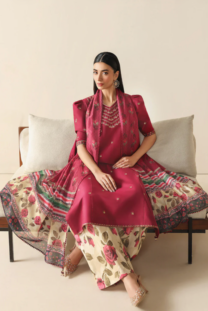 Baroque - Summer - 3PC Lawn Embroidered Suit - Vl1456