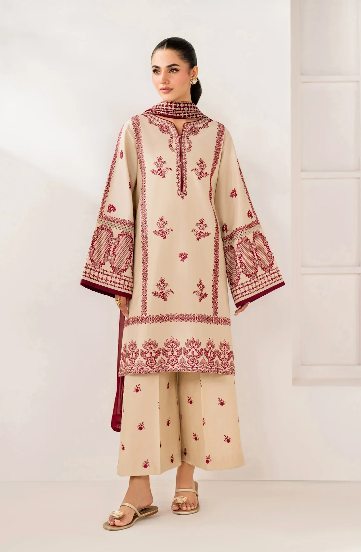 Baroque - Summer-3PC Lawn Embroidered Suit - VL1457
