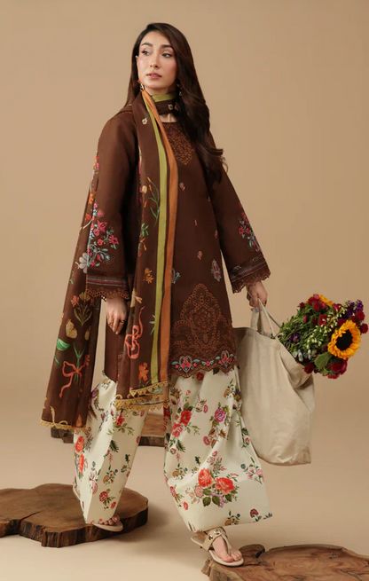 RajBari - Summer-3PC Lawn Embroidered Suit - VL1463