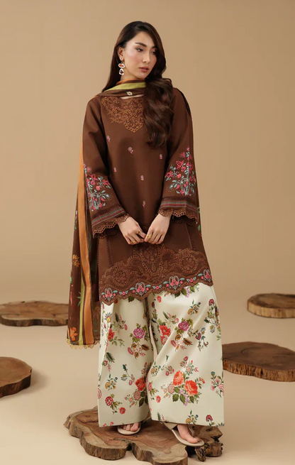 RajBari - Summer-3PC Lawn Embroidered Suit - VL1463