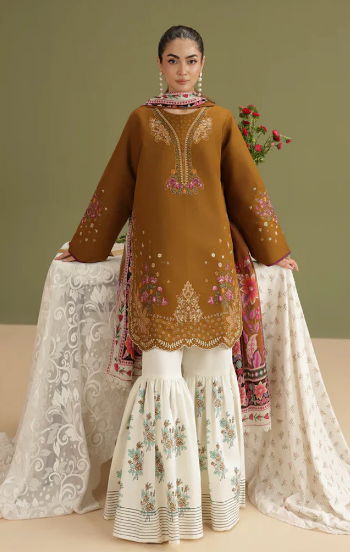 RajBari - Summer-3PC Lawn Embroidered Suit - VL1464