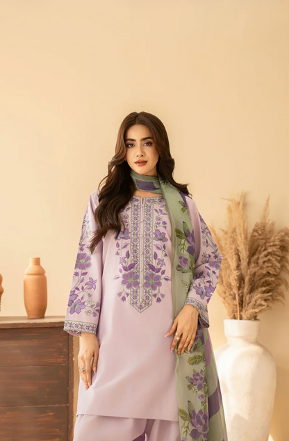 Baroque - Summer-3PC Lawn Embroidered Suit - VL1466