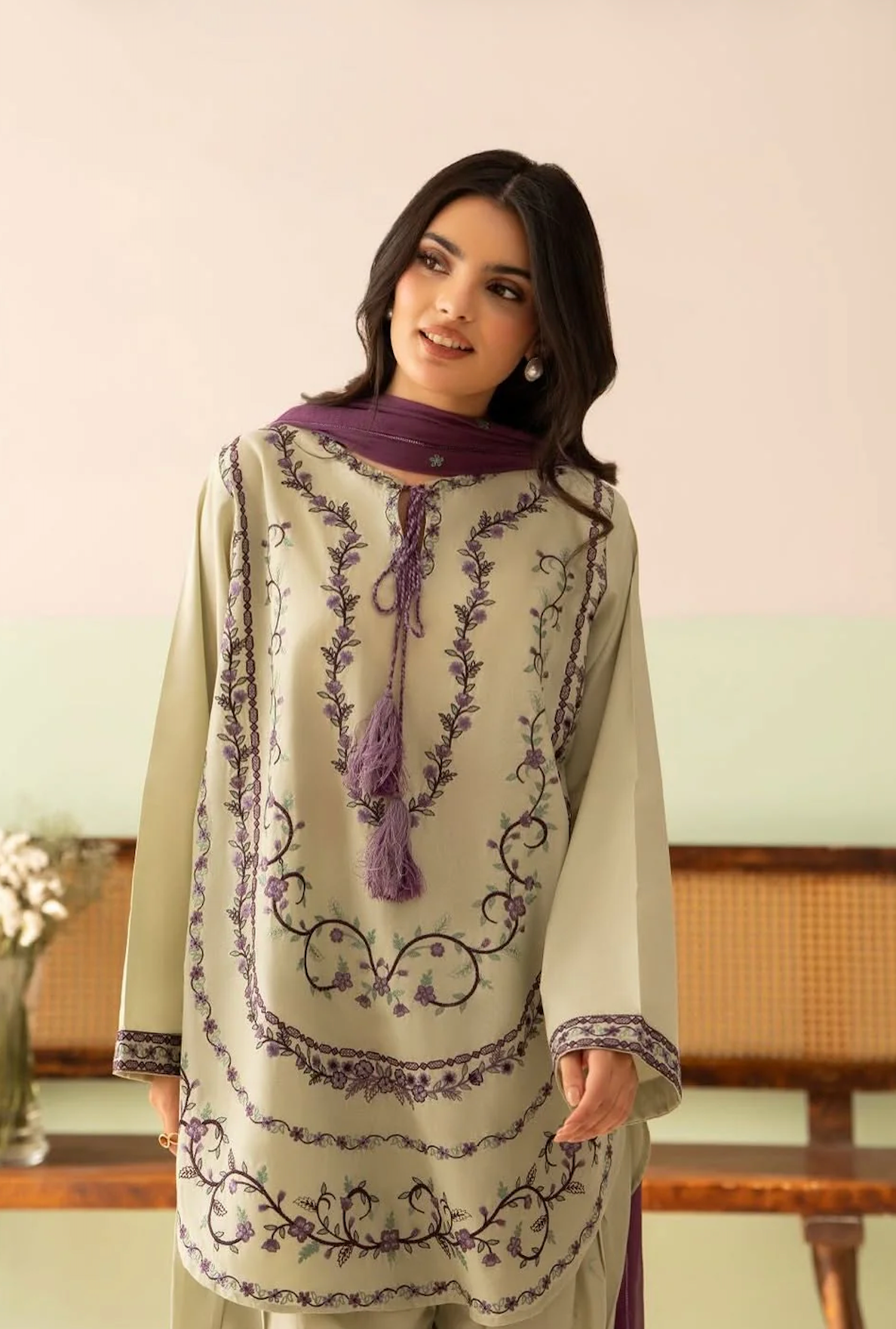 Baroque - Summer-3PC Lawn Embroidered Suit - VL1468